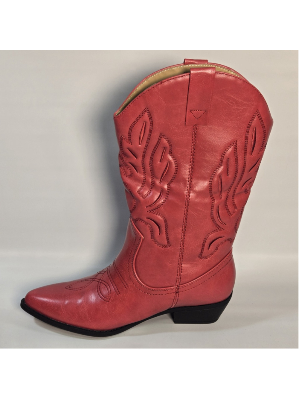 Dream Pairs Red Western Boots Embroidered Cowgirl Pointed Toe Women 10 Rodeo NEW - Picture 5 of 9